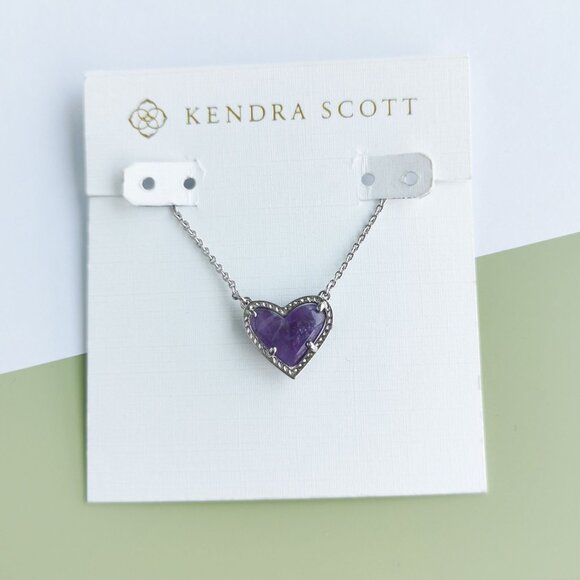 Kendra Scott Jewelry - Kendra Scott Ari Heart Amethyst Necklace - Silver